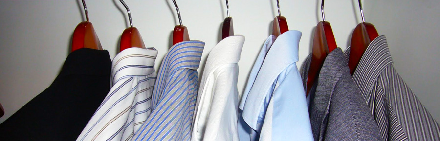 Freshly pressed shirts returned on hangers
